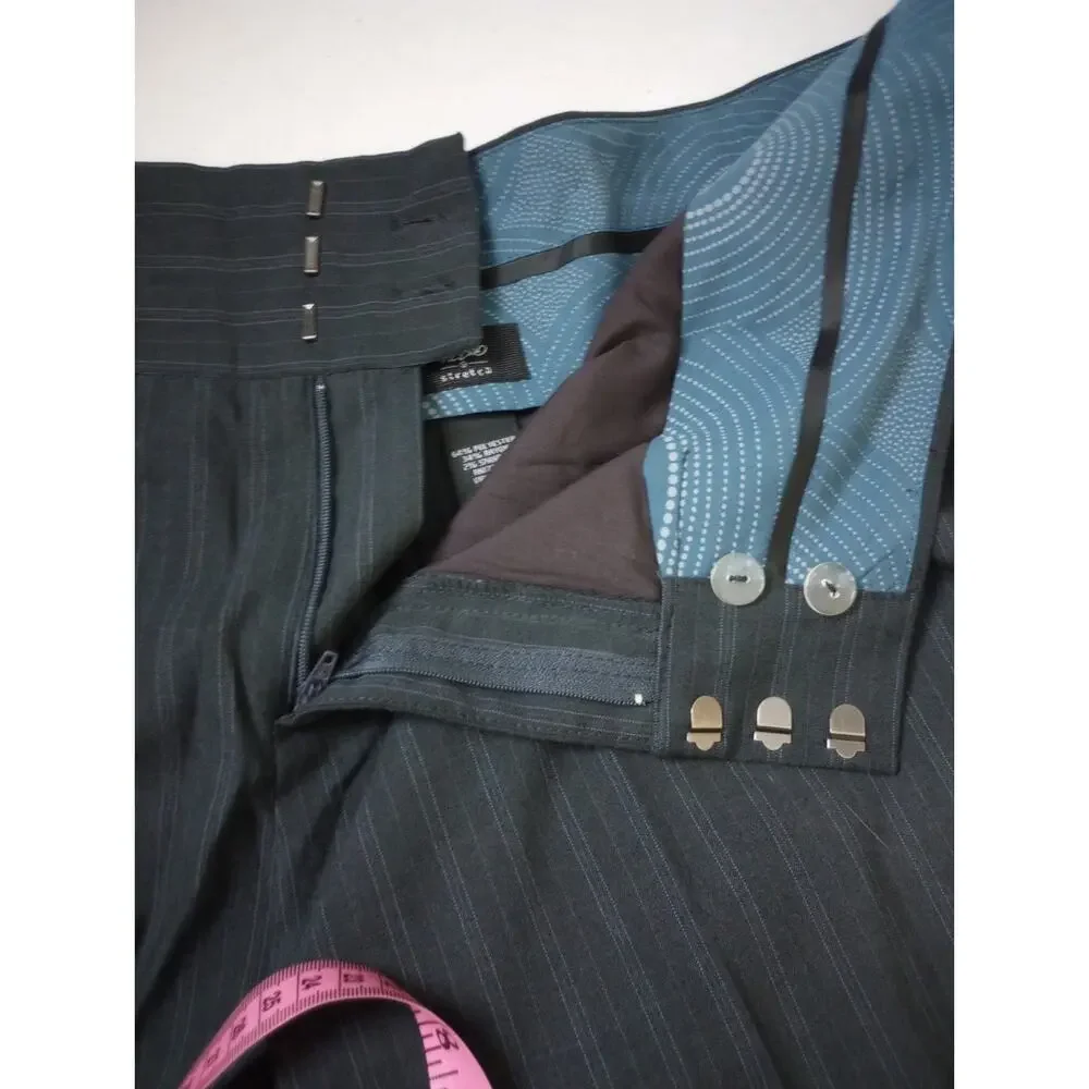 Mossimo Woman Pants 26W Black Pin Stripe Vintage Plus Size Business Office Wear